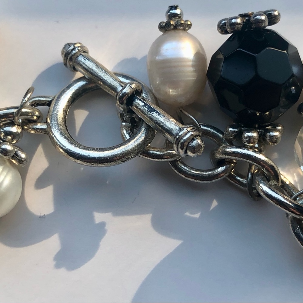 Beaded Silver Link Statement Necklace. Purchased … - image 6